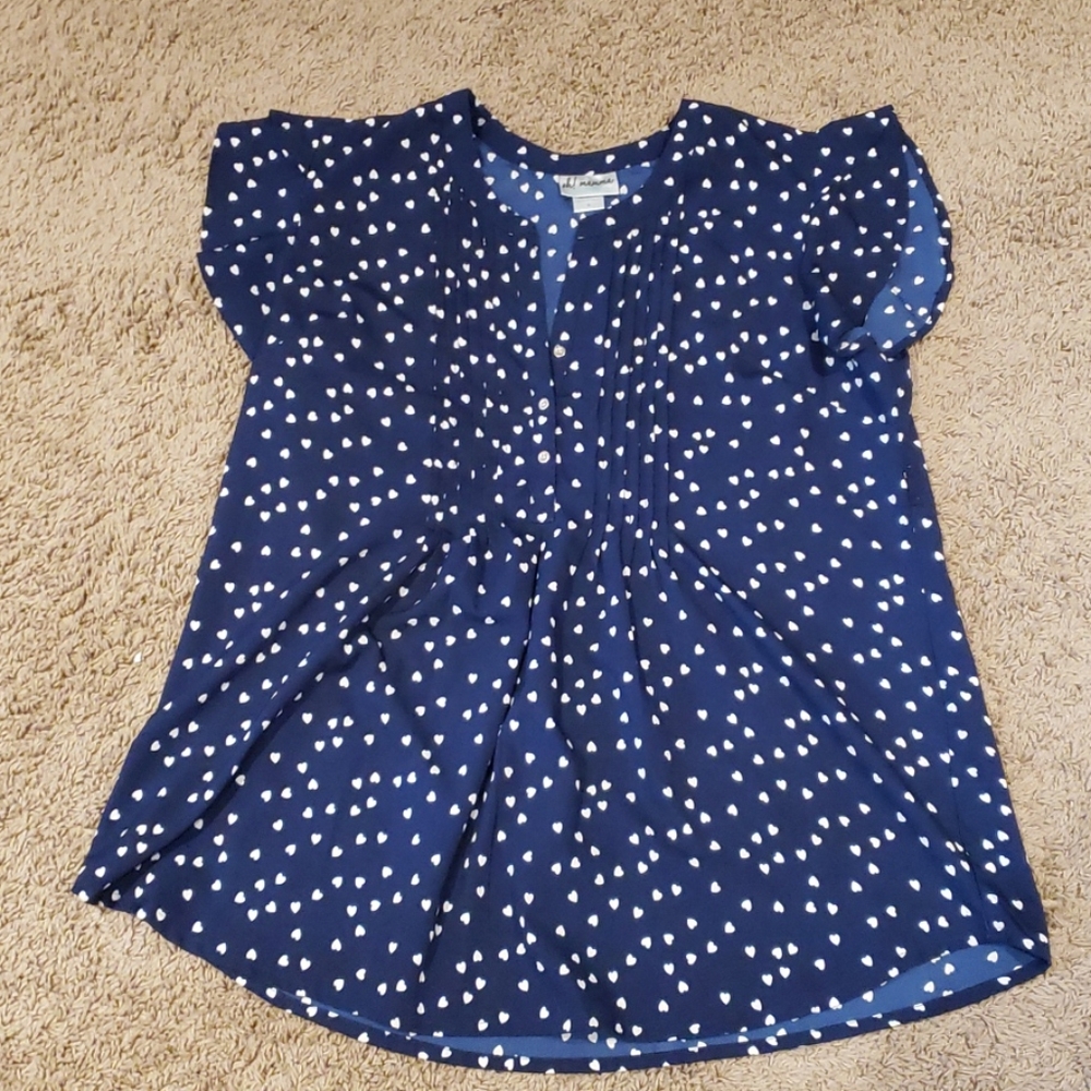 Blue heart maternity shirt